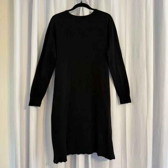 Sundance Black Knit Pocket Dress Cotton Silk Blend Medium - Picture 3 of 12
